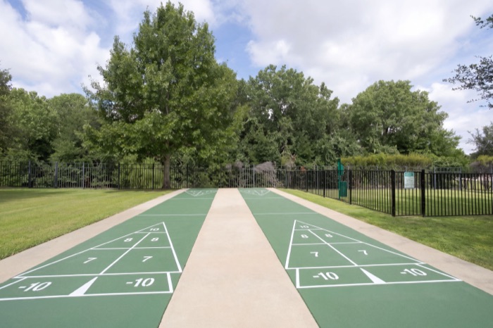 Outdoor shuffleboard court at Villas on Calloway Creek